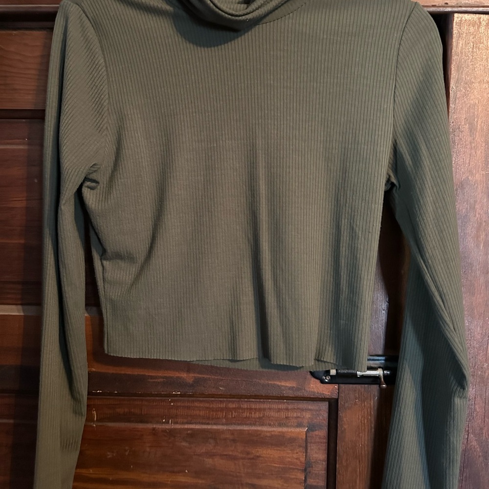 Heart Hips Olive Ribbed Long Sleeve Top
